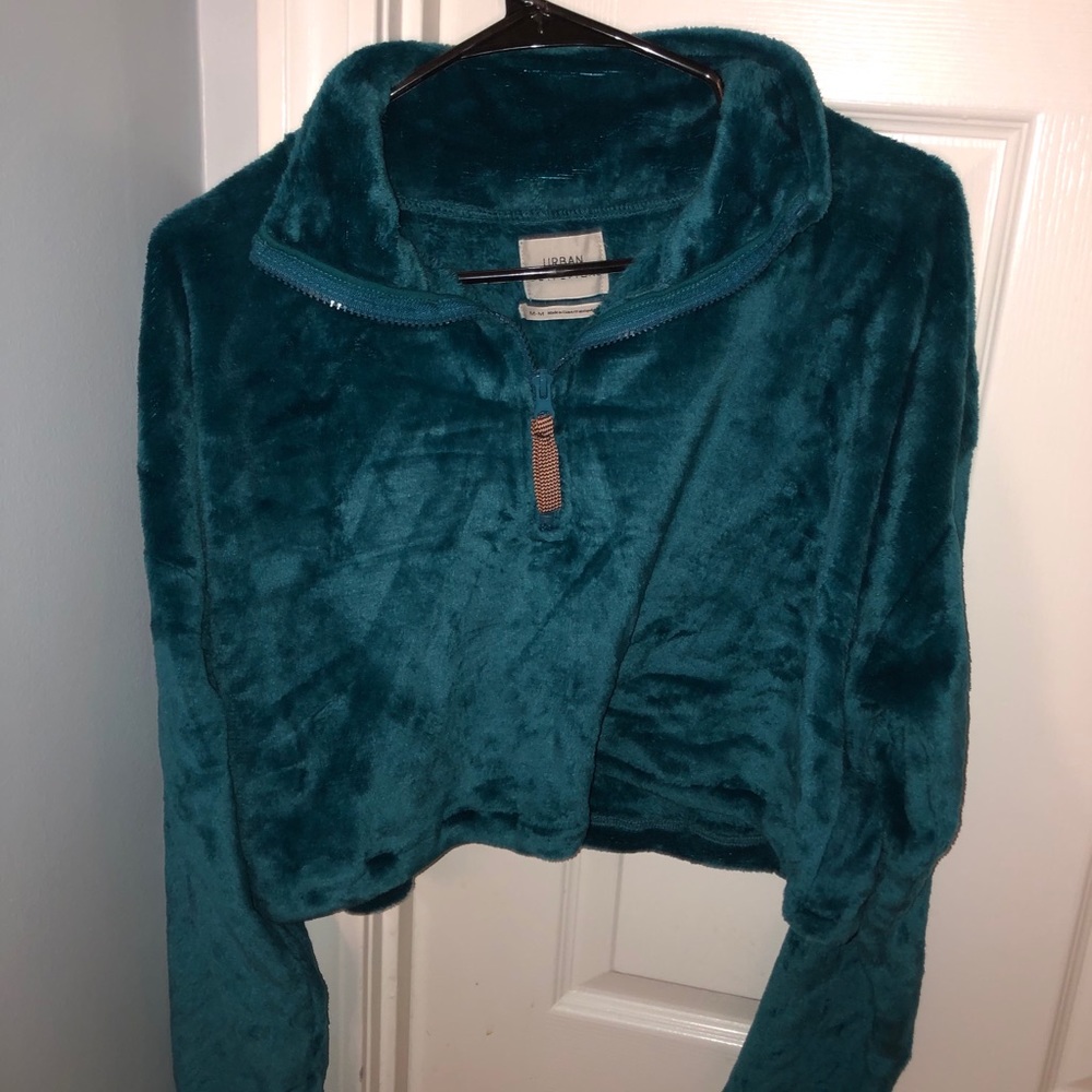 Urban Outfitters cropped quarter zip sweater